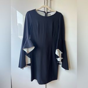 Nicole Miller Long Sleeves Shift Dress | Black | Size 2